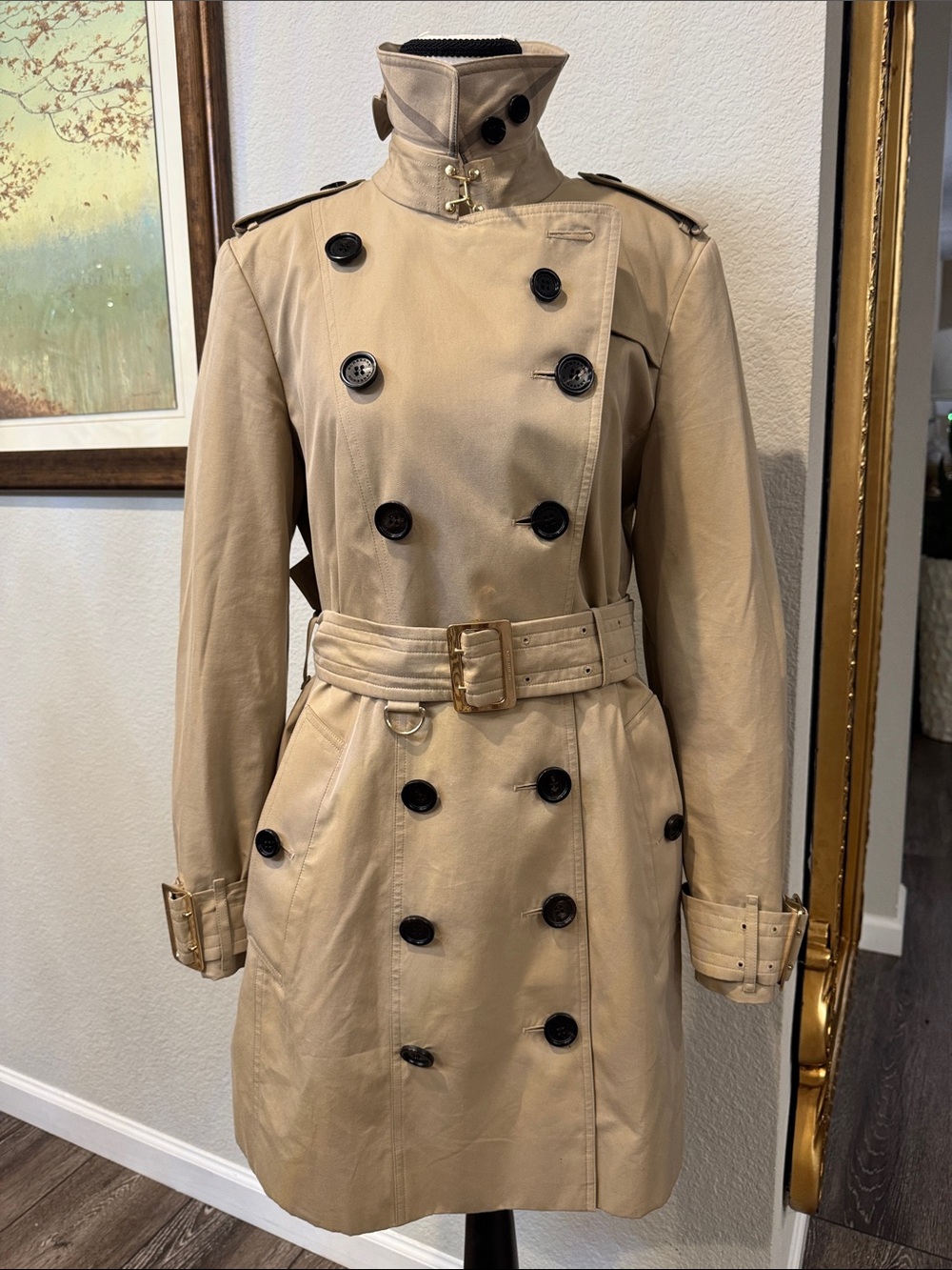 Authentic Burberry Double-Breasted Trench Coat